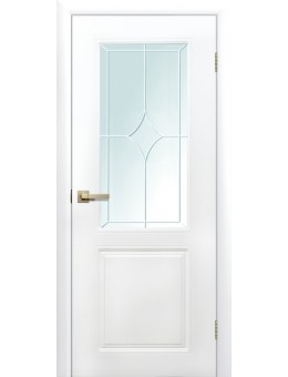 Межкомнатная дверь Квартет остекленная белая