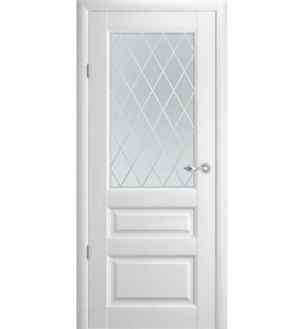 Межкомнатная дверь Albero Эрмитаж 2 vinil белый стекло ромб