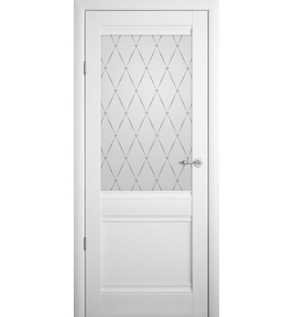 Межкомнатная дверь Albero Рим vinil белый стекло