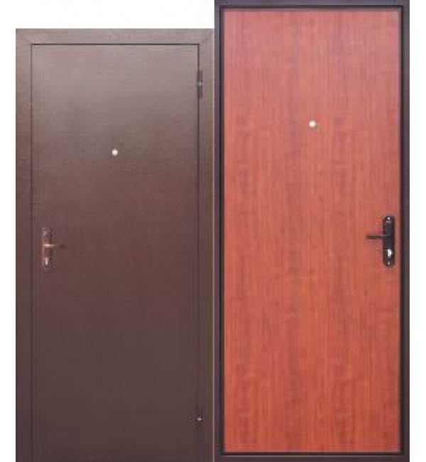 Входная дверь 4,5 см Прораб антик медь металл/ панель рустикальный дуб