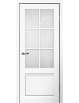  Межкомнатная дверь  Classic 4 ПО белый,матовое стекло