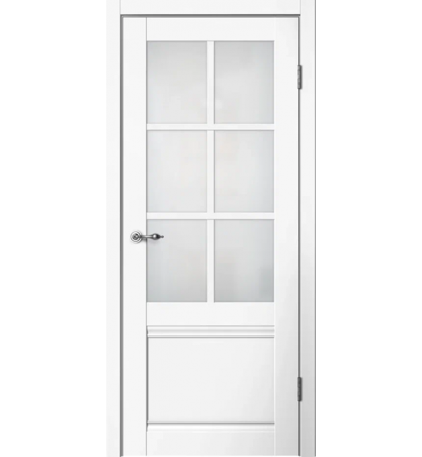 Межкомнатная дверь FlyDoors Classic 4 ПО белый,матовое стекло