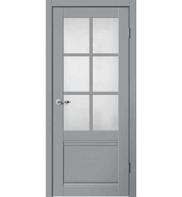 Межкомнатная дверь FlyDoors Classic 4 ПО серый,матовое стекло