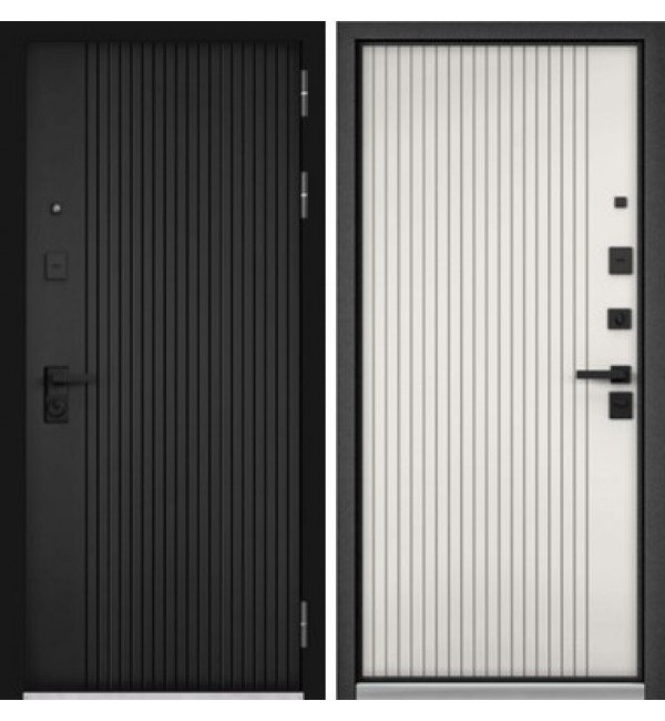 Входная дверь Бульдорс TRUST ECO PP Черный софт/белый матовый.