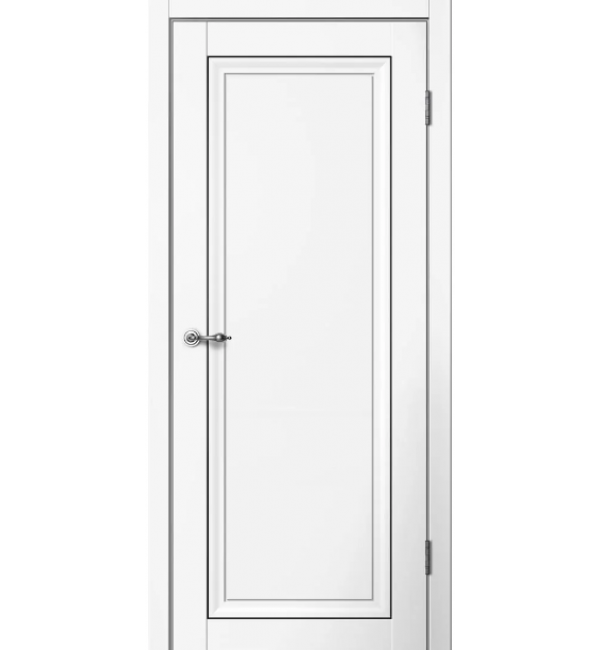 Межкомнатная дверь FlyDoors MONE M02 белая черный молдинг