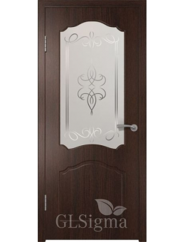 Межкомнатная дверь GL Sigma 32 ДО художественное стекло венге