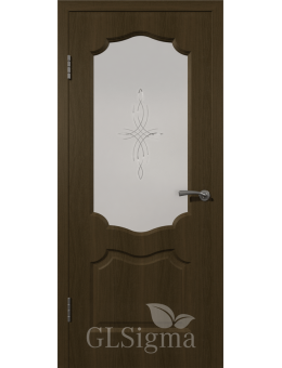 Межкомнатная дверь GL Sigma 92 ДО художественное стекло ольха браун