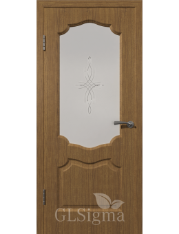 Межкомнатная дверь GL Sigma 92 ДО художественное стекло ольха голд
