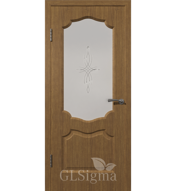 Межкомнатная дверь GL Sigma 92 ДО художественное стекло ольха голд