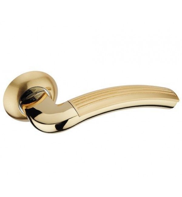 Дверная ручка ADDEN BAU TWIN A127-02 на круглой розетке Gold золото — V2