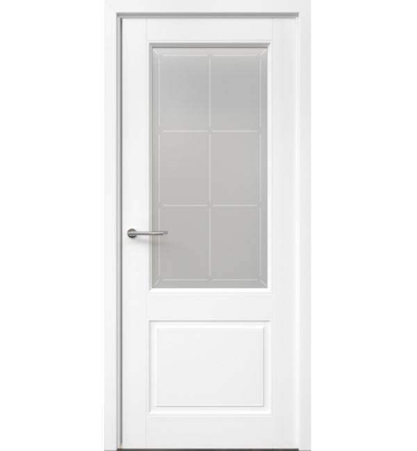 Межкомнатная дверь Albero Классика 2 Стекло «Прованс» Эмаль. Белый