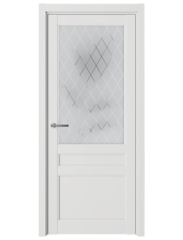 Межкомнатная дверь Albero Олимпия vinil белый стекло