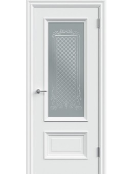 Межкомнатная дверь Velldoris LEDO 1 2V Cтекло Мателюкс Престиж, покрытие эмаль полиуретан, белый