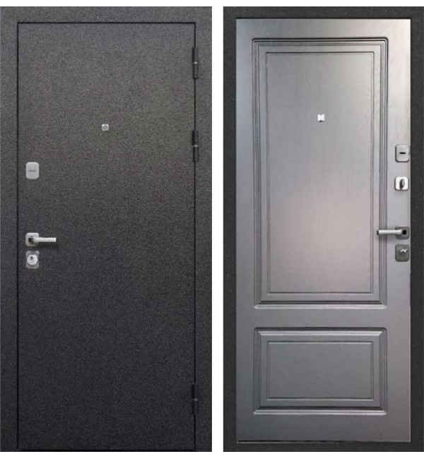 Входная дверь Тостяк Букле черный Ясень графит эмаль