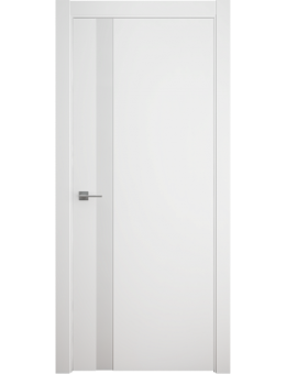 Межкомнатная дверь Albero Геометрия 5 Эмаль Белый Стекло белое