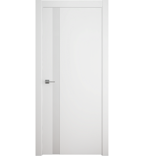 Межкомнатная дверь Albero Геометрия 5 Эмаль Белый Стекло белое