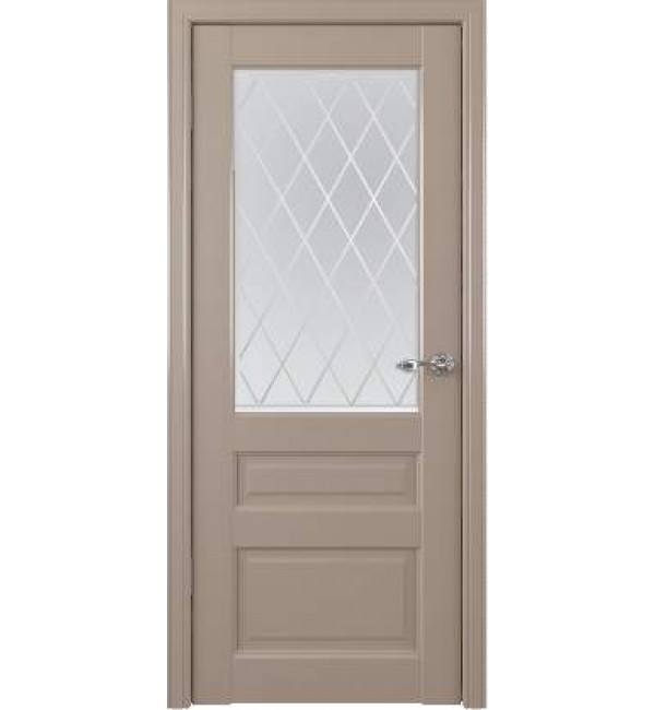 Межкомнатная дверь Albero Эрмитаж 2 vinil серый стекло ромб