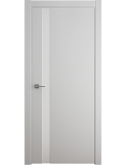 Межкомнатная дверь Albero Геометрия 5 Эмаль Серый Белое стекло