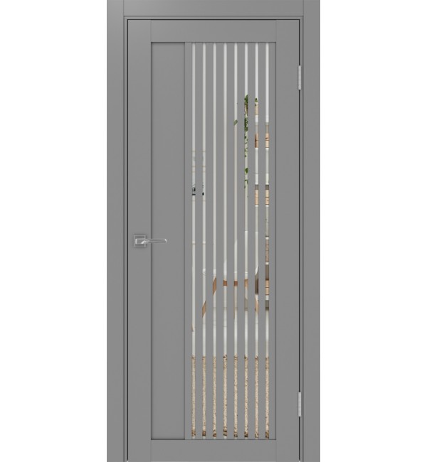 Межкомнатная дверь OPTIMA PORTE Турин 544.12 серый, зеркало