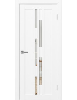 Межкомнатная дверь OPTIMA PORTE Турин 551.121 белый снежный, зеркало