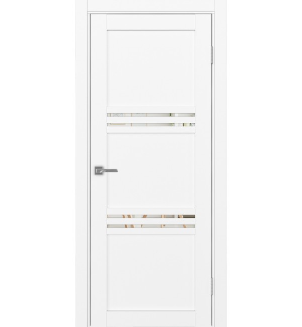 Межкомнатная дверь OPTIMA PORTE Турин 553.12, белый снежный, зеркало