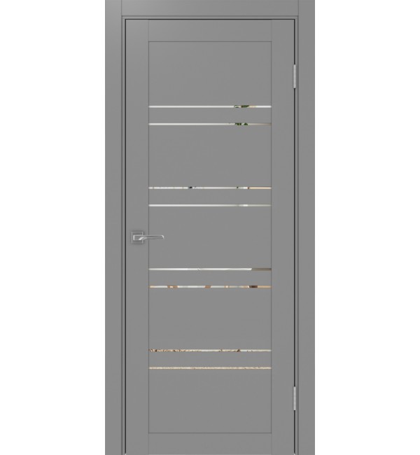 Межкомнатная дверь OPTIMA PORTE Турин 560.12 серый, зеркало