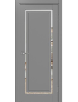 Межкомнатная дверь OPTIMA PORTE Тоскана 601С.21 серый, зеркало