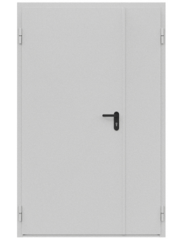 Противопожарная металлическая двустворчатая дверь МС (EI 60) RAL 7035 рамер 1480*2050мм
