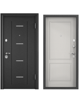 Входная дверь TOREX DELTA PRO MP Темно-серый букле графит DL-1/ПВХ Бьянко D6-27