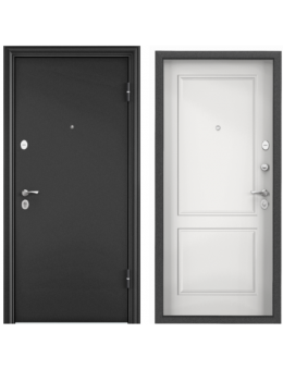 Входная дверь TOREX DELTA PRO MP Темно-серый букле графит/ПВХ Бьянко D27