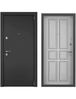 Входная дверь TOREX Х5 NEW MP Темно-серый букле графит/ПВХ Дуб белый матовый СК62 КОМБО