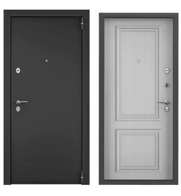 Входная дверь TOREX Х7 РRO MP Темно-серый букле графит/ПВХ Дуб белый матовый СК-68 КОМБО
