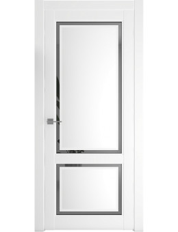 Межкомнатная дверь Albero Афина 2 vinil белый зеркало грей