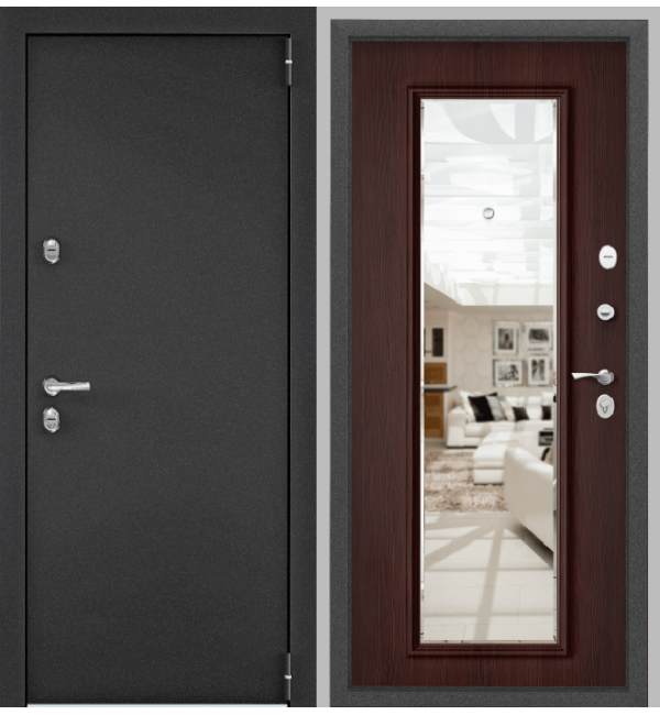 Входная дверь TOREX SNEGIR PRO MP Темно-серый букле графит /ПВХ Дуб бьянко S60-М