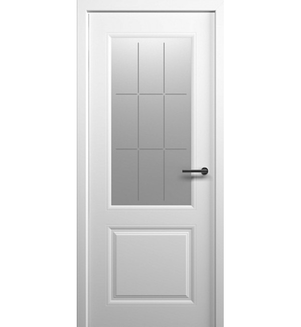 Межкомнатная дверь Albero Стиль 1 Стекло Топаз Эмаль Белый