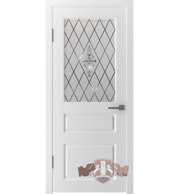 Межкомнатная дверь ВФД Честер остекленная белая